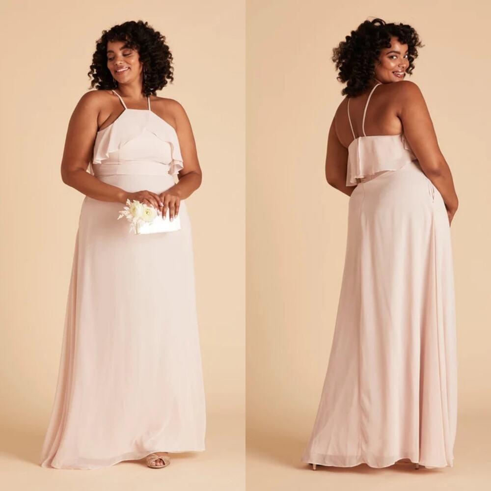 NWT Birdy Grey Jules Chiffon Maxi Dress in Pale Blush sz 2X